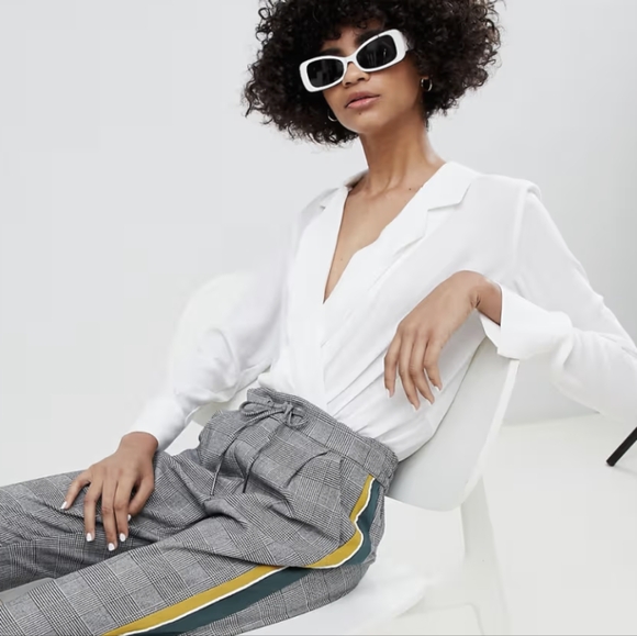ASOS Vero Moda White Wrap Bodysuit - Picture 1 of 4